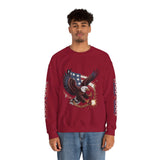 Patriotic Eagle Freedom Sweatshirt, American Flag Crewneck, Broken Chain Military Style Pullover, Fourth of July Gift for Him or Her