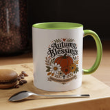 Autumn Blessings Christian Mug, Grace Grows in Every Season Coffee Cup, Faith Based Fall Gift, Floral Pumpkin Thanksgiving Decor