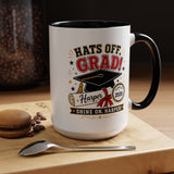 Personalized Graduation Mug, Hats Off Grad Class of 2026 Coffee Cup, Custom Name Gift for Daughter, Son, High School or College Senior