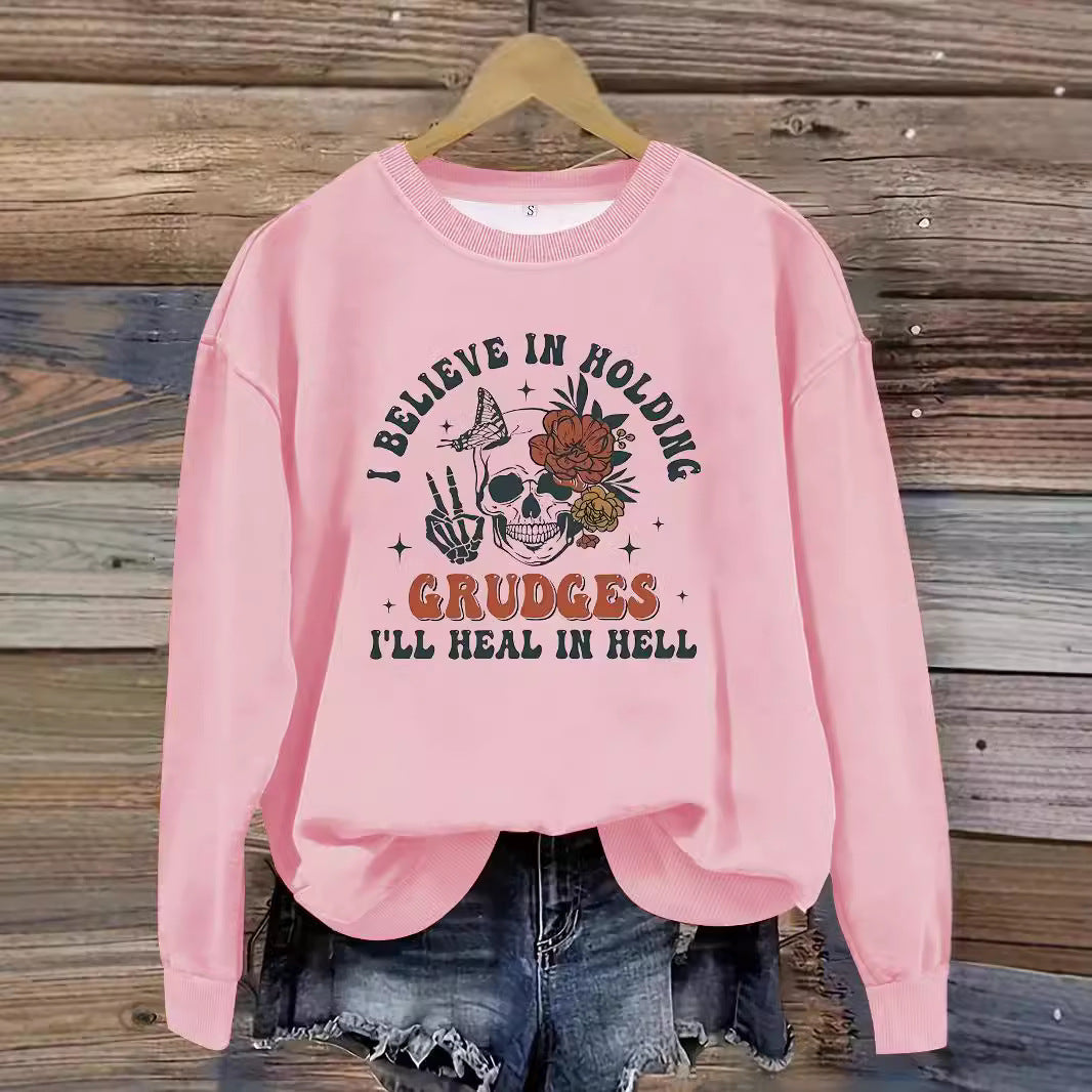 Printed pullover sweatshirt sweatshirt