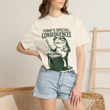 Funny Frog Consequences Shirt Comfort Colors Tee, Today's Special Consequences Teacher Shirt, Classroom Humor Gift, Retro Frog Graphic Tee