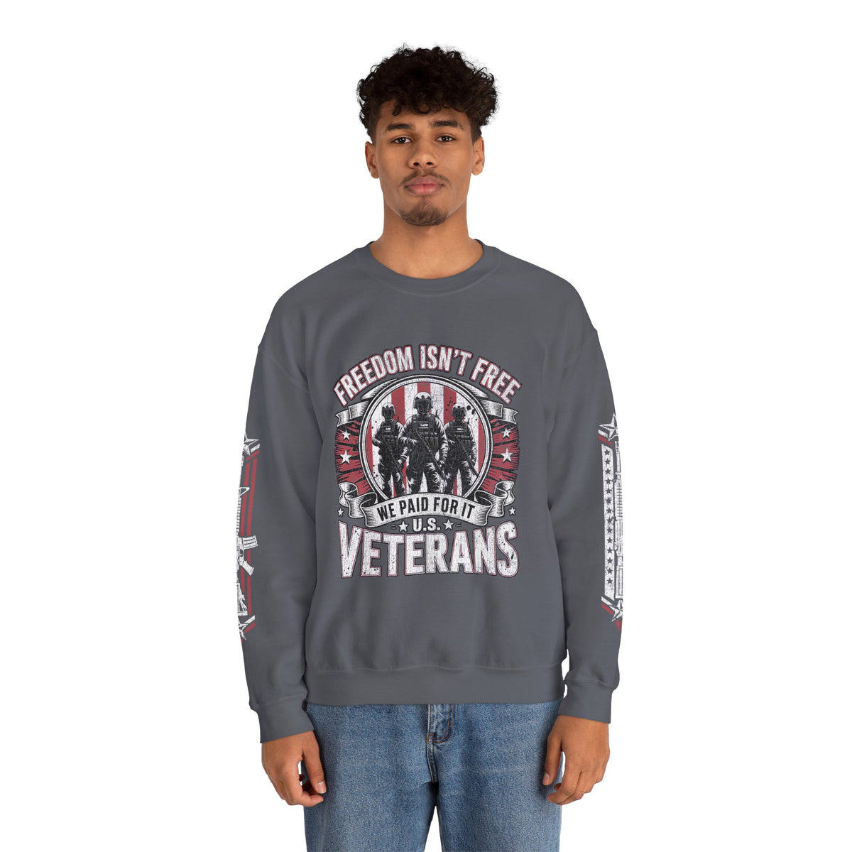 Freedom Isn't Free Veterans Sweatshirt, Military Service Crewneck, American Flag Veteran Pullover, Veteran Gift, Memorial Day Outfit