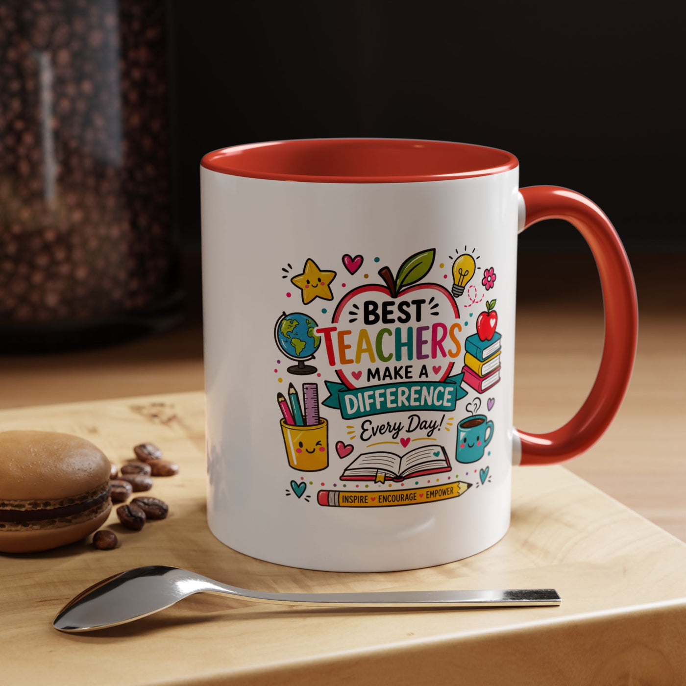 Best Teacher Appreciation Mug, Teachers Make a Difference Coffee Cup, Thank You Gift for Educator, End of Year or Christmas Keepsake