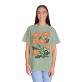 Orange Daisy Graphic Shirt, Retro Floral T-Shirt for Flower Lovers, Groovy Botanical Tee, Cheerful Garden Gift for Women and Gardeners