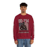 DD-214 Veteran Sweatshirt, Military Veteran Crewneck, American Flag Pullover, Veteran Gift for Him, Patriotic Fourth of July Top