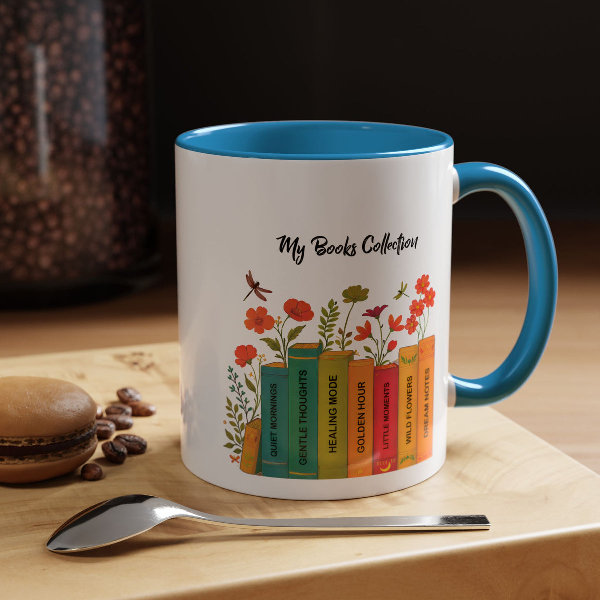 Book Lover Mug, Reading Coffee Mug, Cozy Reader Gift, Bibliophile Cup, Floral Books Mug, Bookworm Gift, Library Lover Present