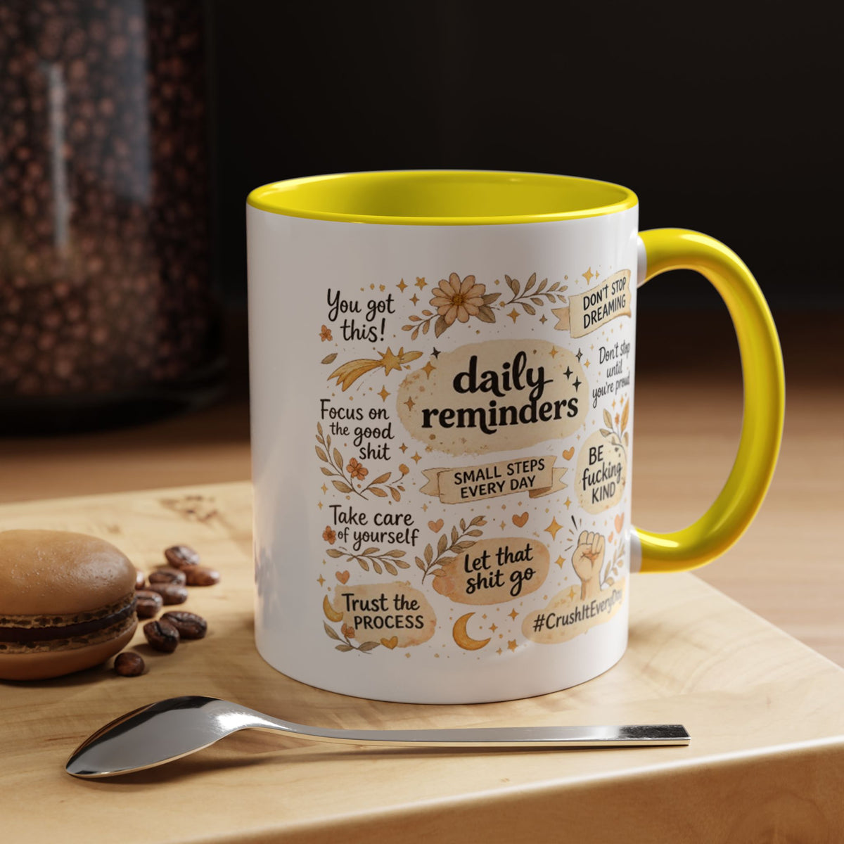 Daily Reminder Motivational Mug, Positive Affirmation Coffee Mug, Self Care Gift for Women, Inspirational Mental Health Mug
