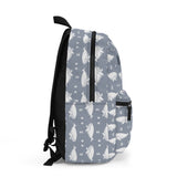 Personalized Whale Backpack for Kids, Custom Name School Bag, Blue Gray Ocean Animal Print, Nautical Bookbag