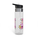 Custom Pink Name Water Bottle for Girls, Personalized Kids Drink Bottle, Cute Crown and Heart Design, School Birthday Gift