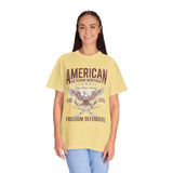 American Veteran Heritage Shirt, Freedom Defenders T-Shirt, Patriotic Eagle Gift, Veterans Day or Military Retirement Tee for Proud Veteran