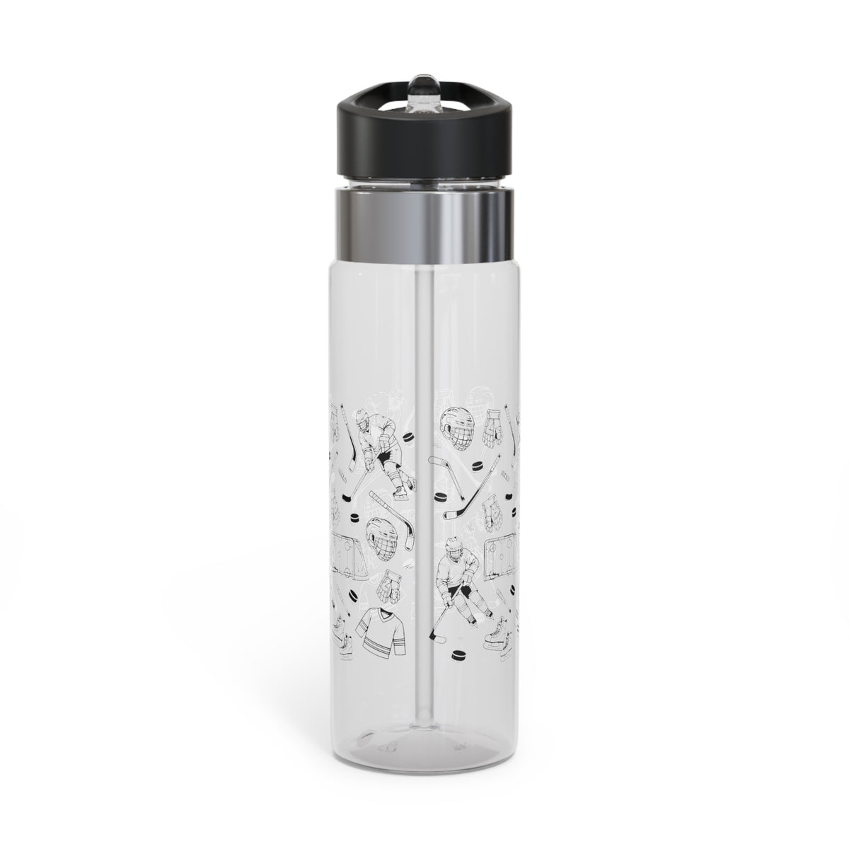 Hockey Water Bottle, Transparent Water Bottle for Hockey Players, Hockey Fan Gift, Sports Bottle for Athletes, Hockey Mom Gift
