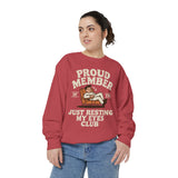 Funny Just Resting My Eyes Club Comfort Colors Sweatshirt, Tired Parent Crewneck, Sleep Lover Gift, Introvert Humor Pullover