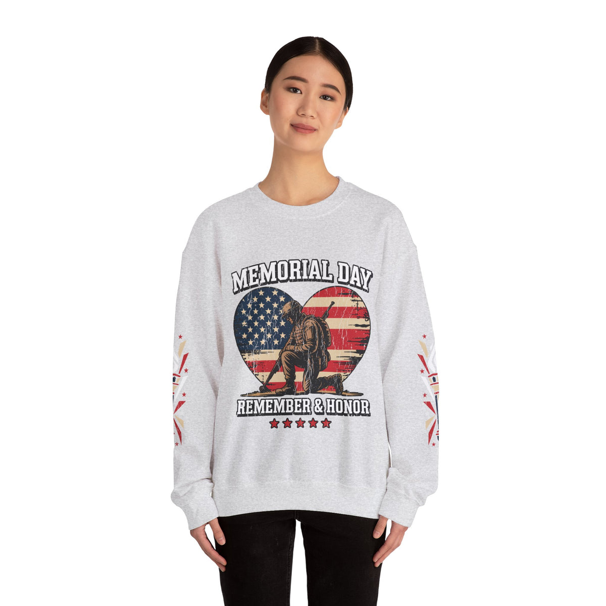 Memorial Day Sweatshirt, Patriotic Military Pullover, Remember and Honor American Flag Crewneck, Veteran Gift, Memorial Day Shirt
