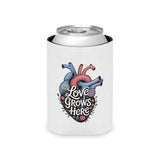 Love Grows Here Can Cooler, Floral Anatomical Heart Drink Sleeve, Mental Health Gift, Self Love Gift, Encouraging Gift for Her