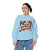 Pumpkin Season Sweatshirt, Retro Leopard Checker Fall Pullover, Cute Autumn Gift for Women, Cozy Thanksgiving October Outfit for Her