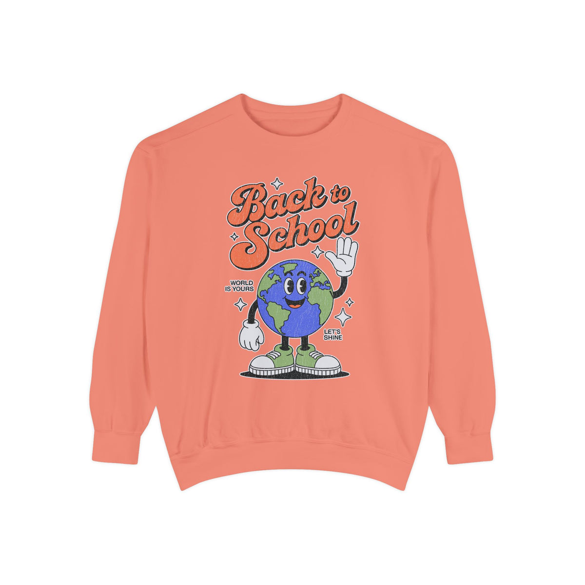 Back to School Earth Sweatshirt, Retro Globe Graphic Pullover, Teacher First Day Outfit, Student Gift, Classroom Crewneck, Educator Gift