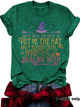 Printed short sleeved humorous witch Halloween