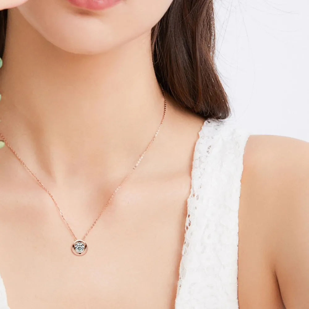 1 Carat Moissanite 925 Sterling Silver Necklace