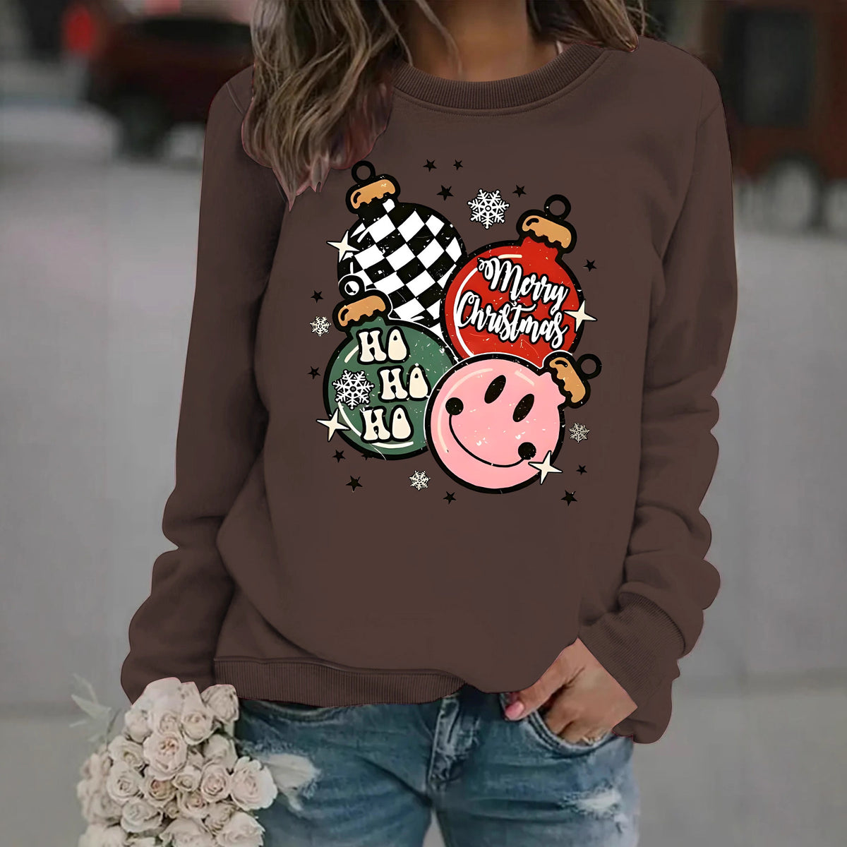 Sweatshirt Christmas themed print