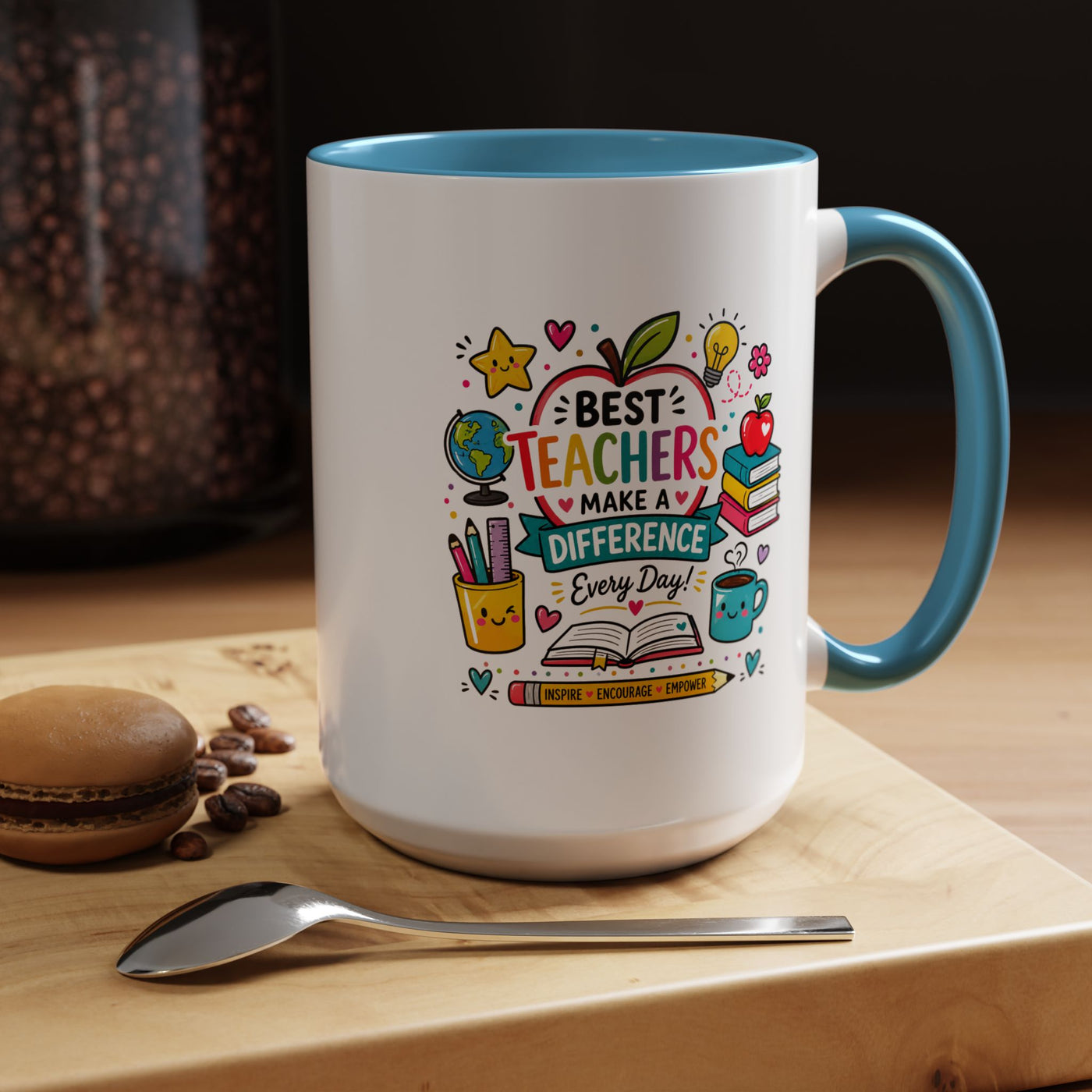 Best Teacher Appreciation Mug, Teachers Make a Difference Coffee Cup, Thank You Gift for Educator, End of Year or Christmas Keepsake