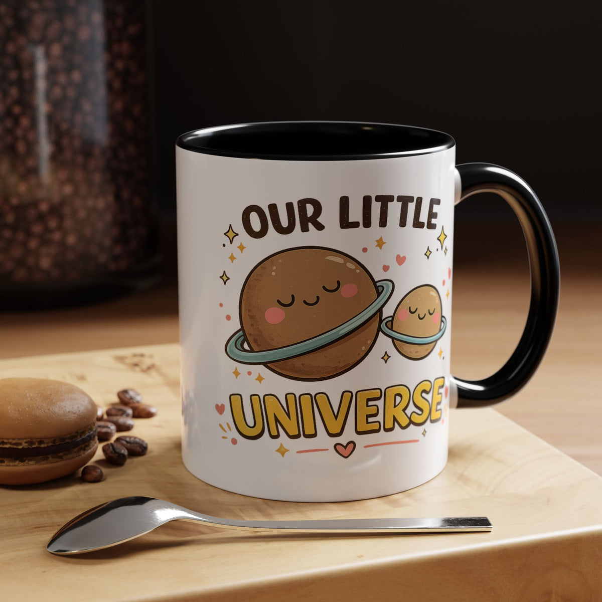 Cute Planet Family Mug, Our Little Universe Coffee Mug, Parent Child Gift, New Mom Mug, Space Lover Family Cup, Baby Shower Gift
