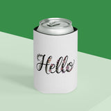 Floral Hello Can Cooler, Cute Beer Can Holder, Flower Drink Sleeve, Personalized Beverage Cozy, Summer Party Gift, Bridesmaid Gift for Her