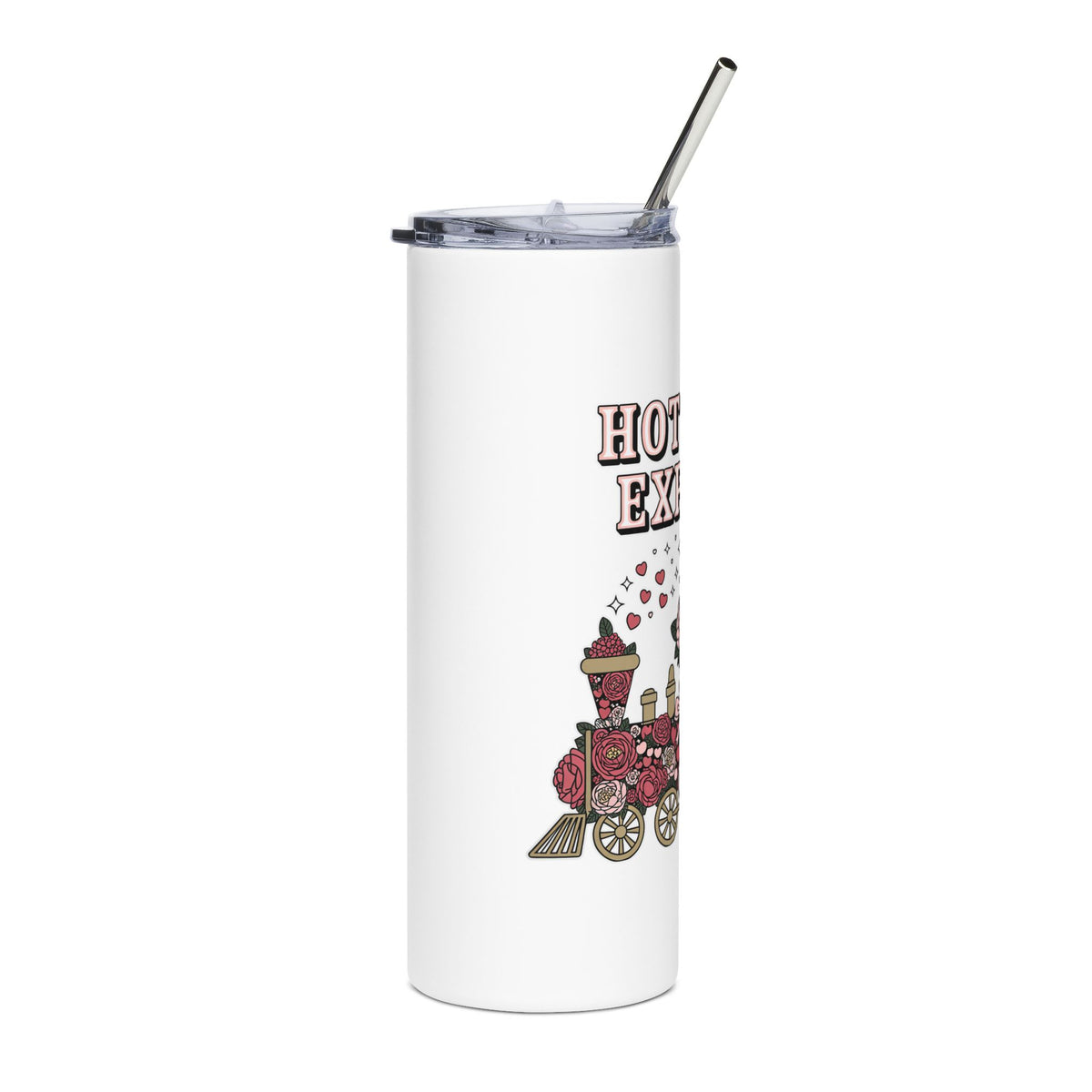 Hot Mess Express Skinny Tumbler, Floral Drinkware, Funny Gift for Busy Moms, Besties, Coworkers and Chaos Coordinators