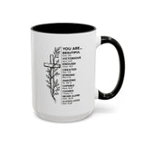 Christian Inspirational Mug, You Are Beautiful Victorious Enough Bible Verse Coffee Mug, Faith Encouragement Gift for Women