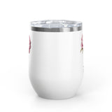 Floral Wine Tumbler, Pink Peony Insulated Tumbler, Flower Lover Gift, Elegant Drink Cup for Women, Summer Gift, Birthday Gift for Her