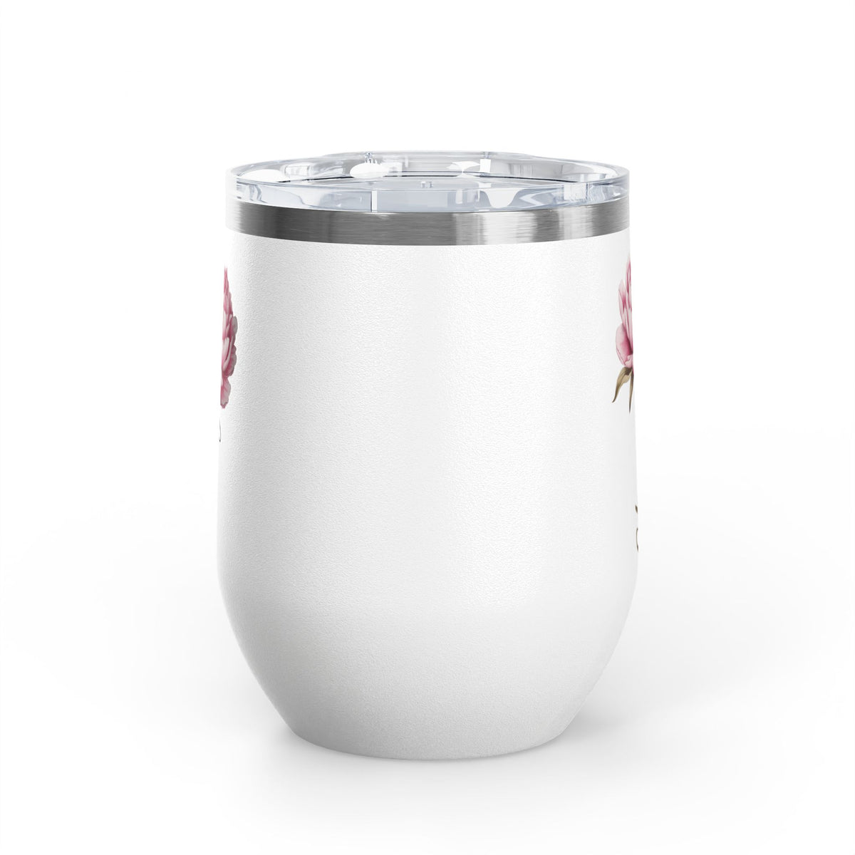 Floral Wine Tumbler, Pink Peony Insulated Tumbler, Flower Lover Gift, Elegant Drink Cup for Women, Summer Gift, Birthday Gift for Her
