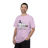 We Boo at Dawn Ghost Shirt, Funny Halloween Witch Broom Graphic Tee, Cute Spooky Season Gift for Friends and Ghost Lovers, October Outfit