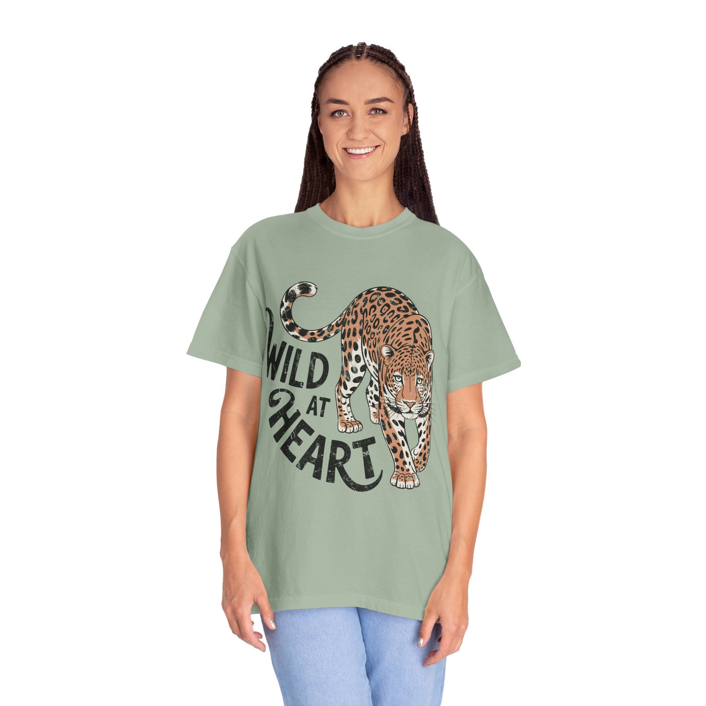 Leopard Graphic Comfort Colors Shirt, Wild At Heart Leopard Tee, Boho Animal Print Shirt, Safari Lover Gift for Women