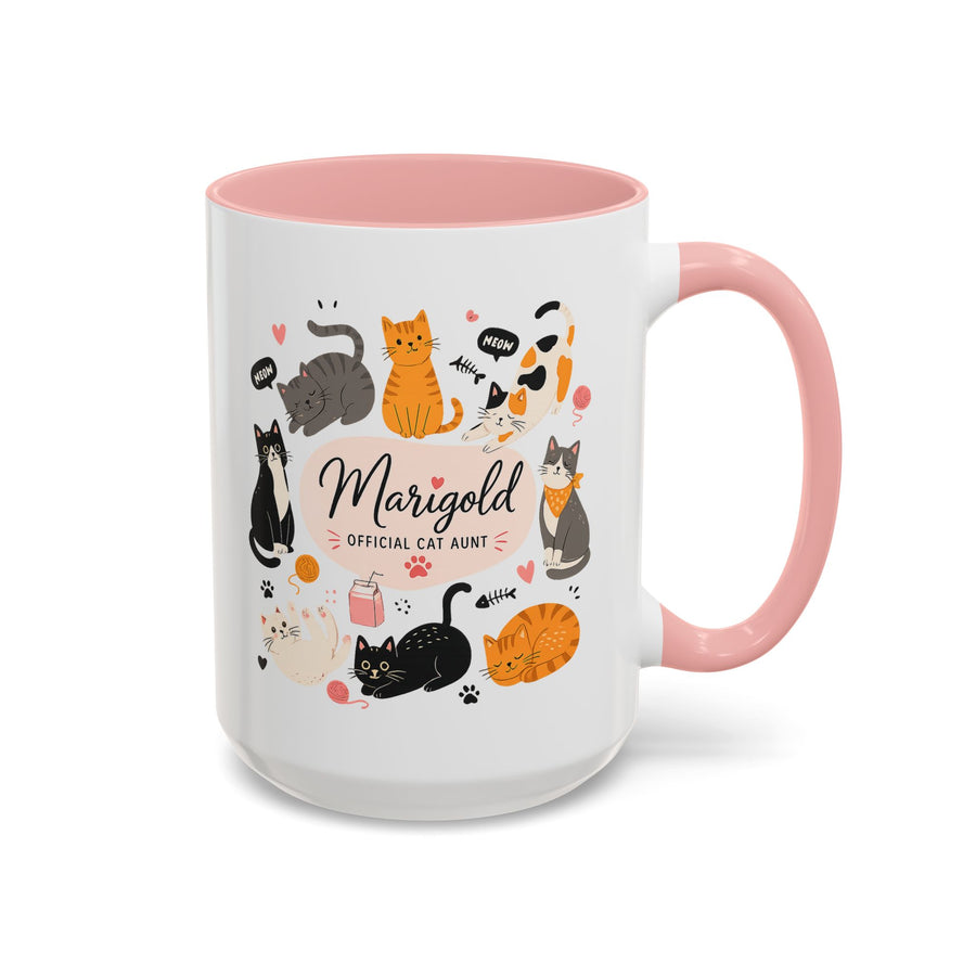Personalized Cat Aunt Coffee Mug, Custom Cat Mom Style Mug with Name, Official Cat Aunt Gift, Cat Lover Coffee Cup, Pet Owner Mug