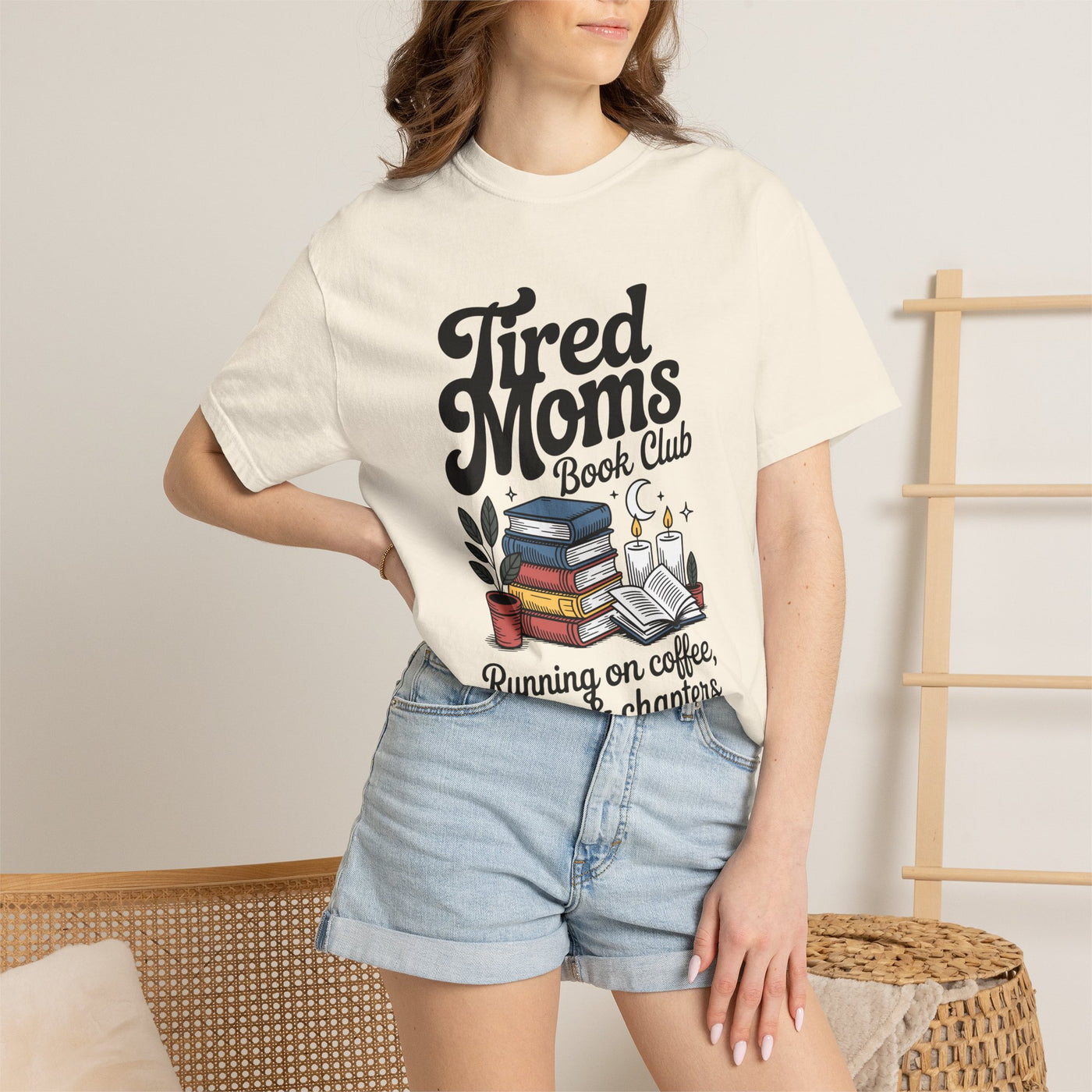 Comfort Colors Tired Moms Book Club Shirt, Book Lover Mom Tee, Reading Mom Shirt, Coffee and Books Graphic Tee, Booktok Gift