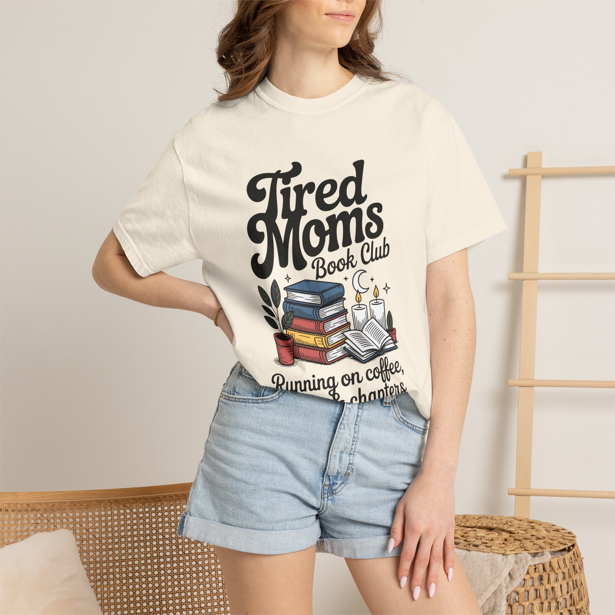 Comfort Colors Tired Moms Book Club Shirt, Book Lover Mom Tee, Reading Mom Shirt, Coffee and Books Graphic Tee, Booktok Gift