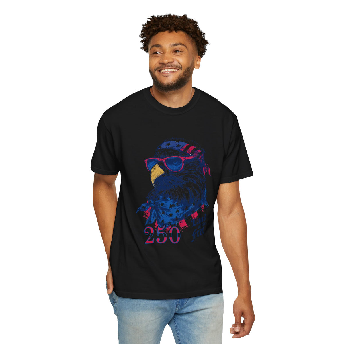 Patriotic Eagle Graphic T Shirt, Vintage America 250 Tee, Land of the Free Shirt, Fourth of July USA Graphic Tee for Men Women