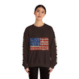 Patriotic American Flag Sweatshirt, USA Floral Crewneck, Vintage Americana Pullover, Fourth of July Outfit, Summer Patriotic Gift for Her