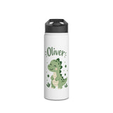 Dinosaur Personalized Water Bottle, Custom Name Drink Bottle, Adventure Gift, Kids School Bottle, Birthday Gift, Reusable Hydration Bottle