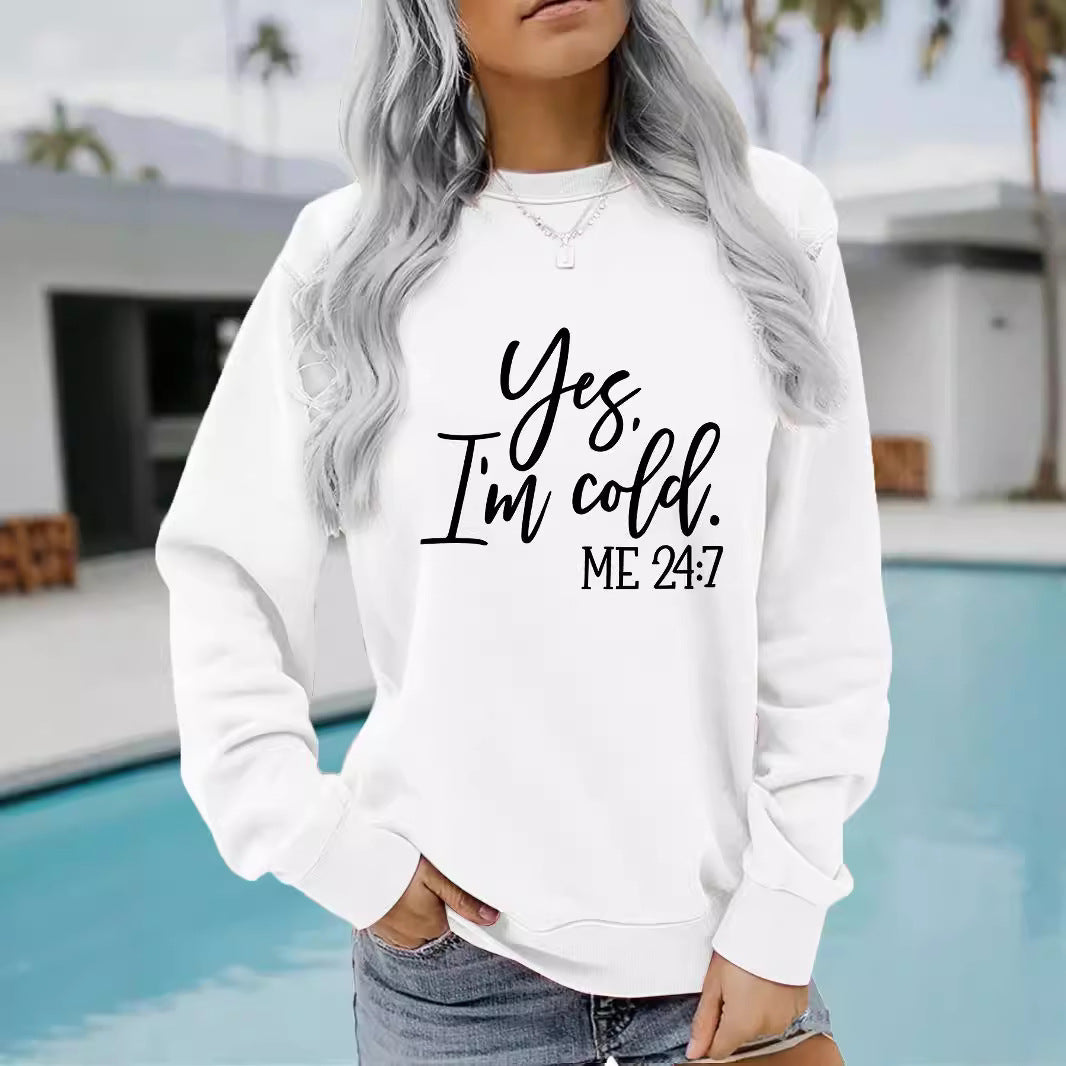 Slogan printed pullover sweatshirt sweatshirt