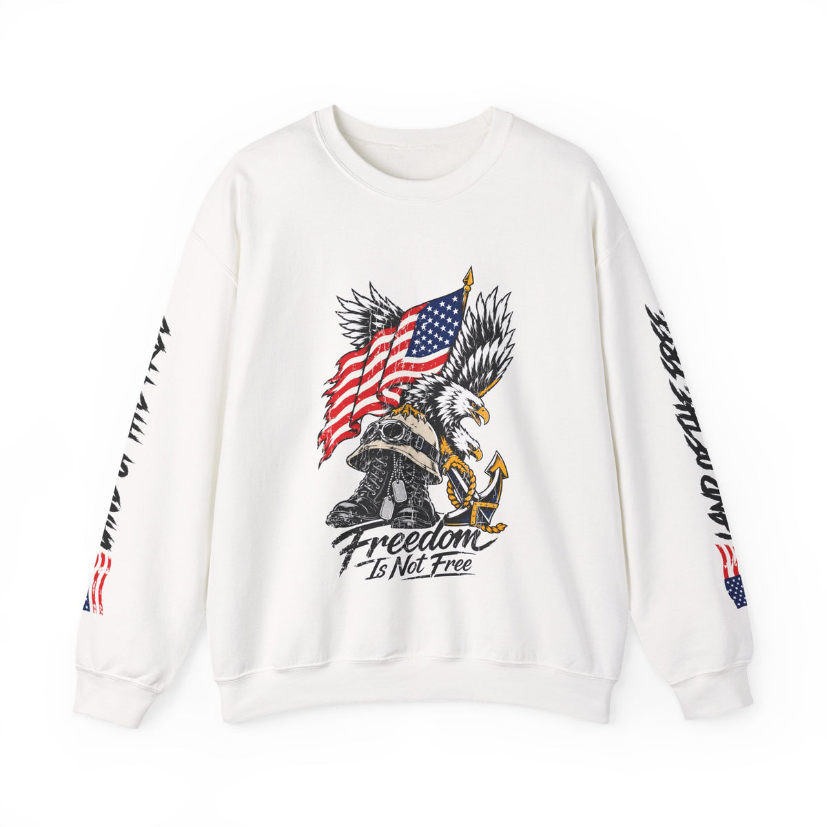 Freedom Is Not Free Sweatshirt, Patriotic Eagle Pullover, American Flag Military Style, Veterans Gift, USA Pride, Americana Clothing