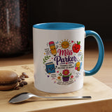 Personalized Teacher Mug with Name, Thank You Coffee Cup from Students, End of School Appreciation Gift, Colorful Classroom Keepsake