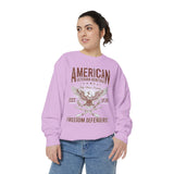 American Veteran Heritage Sweatshirt, Freedom Defenders Crewneck, Patriotic Eagle Gift, Veterans Day or Military Retirement Pullover