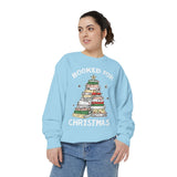 Booked for Christmas Sweatshirt, Book Lover Holiday Crewneck, Christmas Tree Books Pullover, Cozy Reading Gift for Librarian or Bookworm