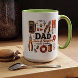Electrician Dad Fixer of Everything Coffee Mug, Father's Day Gift for Electricians, Lineman Papa Handyman Ceramic Tea Cup with Black Handle