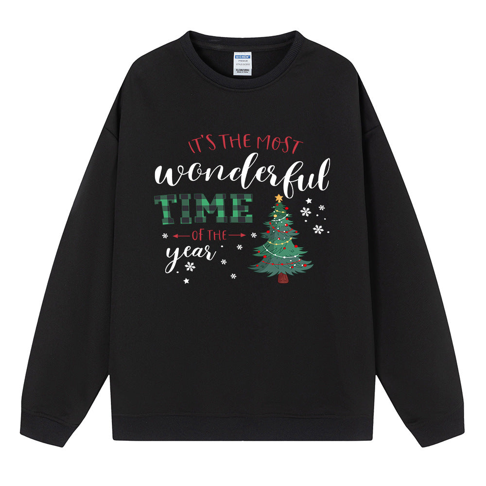 Most Wonderful Time Christmas Tree Sweatshirt, Christmas Graphic Crewneck Pullover