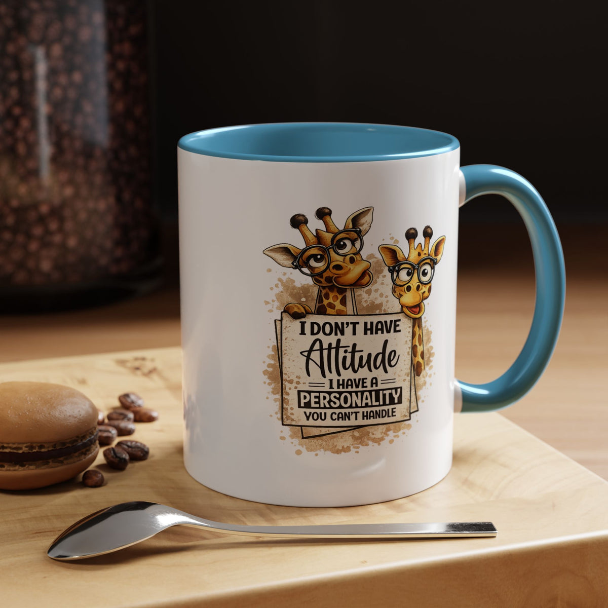 Funny Giraffe Coffee Mug, I Don't Have Attitude I Have A Personality You Can't Handle Mug, Sarcastic Animal Lover Gift