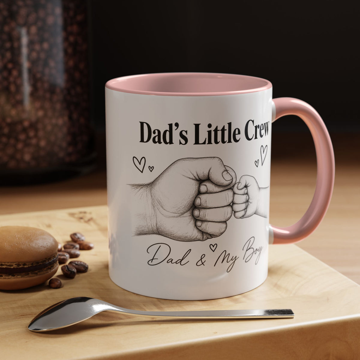 Personalized Dad and Son Coffee Mug, Dad's Little Crew Mug, Father Son Bond Gift, Father's Day Mug from Son, Custom Dad Gift