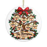 Personalized Family Tree Christmas Ornament 2026, Custom Names on Heart and Star Designs, Holiday Keepsake Gift for Parents and Grandparents