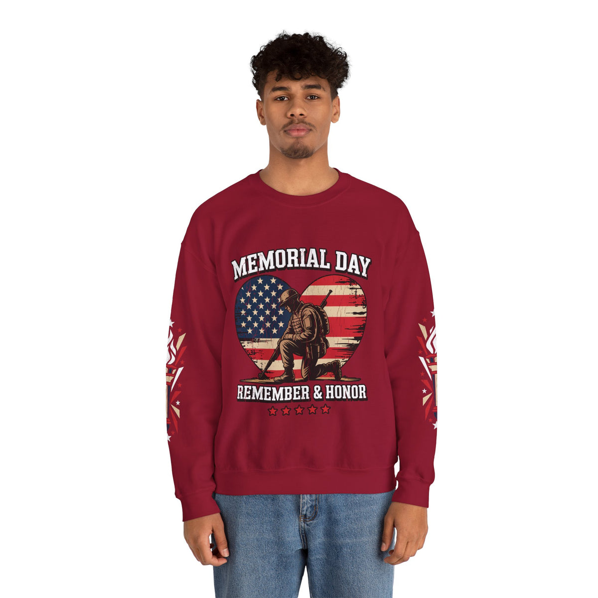 Memorial Day Sweatshirt, Patriotic Military Pullover, Remember and Honor American Flag Crewneck, Veteran Gift, Memorial Day Shirt