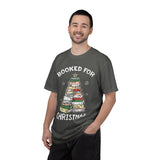 Booked for Christmas Shirt, Book Lover Holiday T-Shirt, Christmas Tree Books Tee, Cozy Reading Gift for Librarian, Teacher or Bookworm